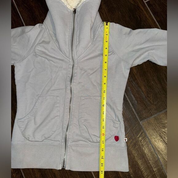 Twisted Heart America deadstock Y2K sherpa hoodie with heart beading detail EUC - Picture 10 of 14